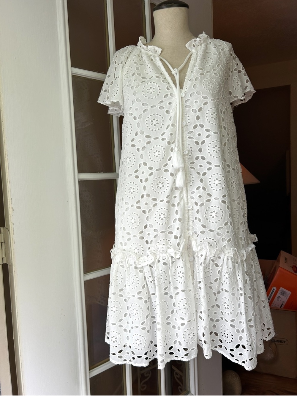 Calypso St.Barth white eyelet embroidered dress. - Picture 1 of 14